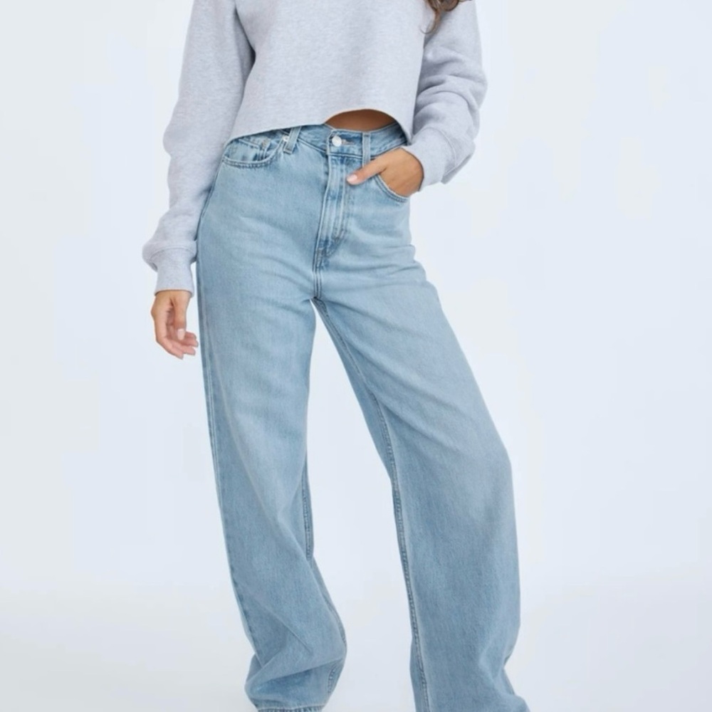 Levis Premium High Loose Light Wash Blue Wide Leg Jeans Size 27 - Picture 10 of 11